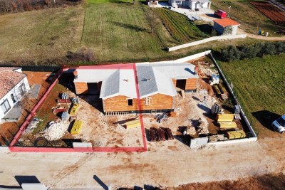 Barban Kožljani, a small Istrian village, construction started on two semi-detached houses.