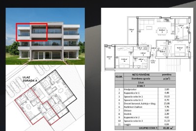 An apartment in a new building is for sale. Žminj.