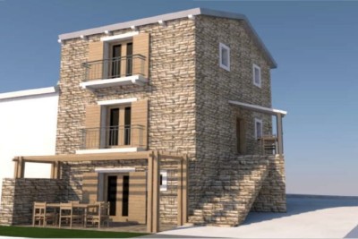 Excellent opportunity! Stone house for renovation with a large yard, near Buzet!
