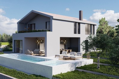 Tinjan – Gradbena parcela 1.152 m² z dovoljenjem in projektom za hišo s bazenom