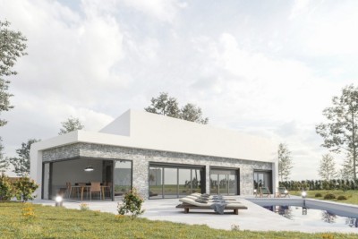 Sale of a building plot with a building permit for the construction of a modern family house, near Barban!