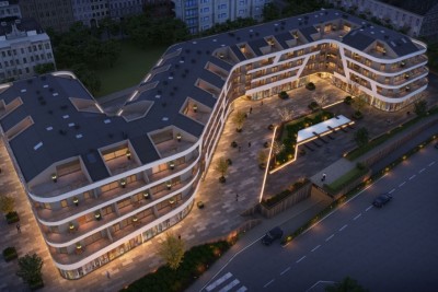 Poreč, im Bau befindliches Wohn- und Geschäftshaus mit Wohnungen und Tiefgaragen