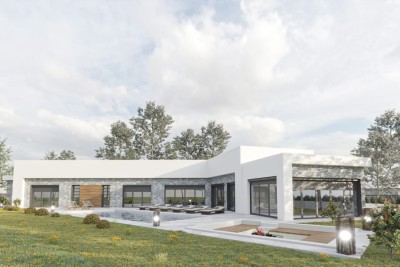 Sale of a construction plot with a building permit for the construction of a modern family house, near Barban!