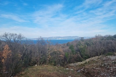 Labin, okolica, građevinski teren sa pogledom na more