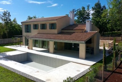 Gračišće, a new villa built in Mediterranean style
