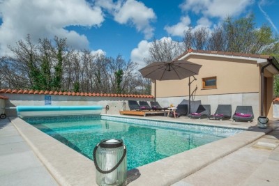 A beautiful house with a pool, surrounded by greenery!