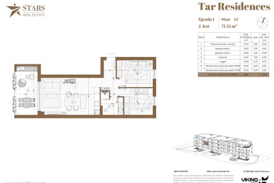 Tar – exclusive, 2 bedroom + living room, new build