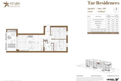 Tar – ekskluzivno, 2S + DB, novogradnja