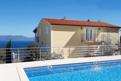 Labin, Apartment House with Pool and Sea View