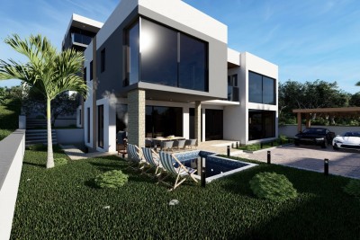 Great opportunity! Exclusive project of two luxury villas with sea views and obtained building permits – Mukalba, Medulin!