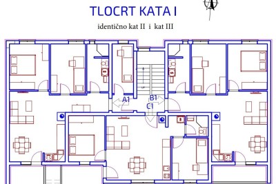 Pola. Nuovo progetto, appartamenti in costruzione.