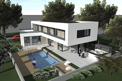 Samostojeća vila s bazenom i pogledom na more! Krnica, Peruški!