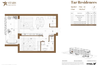Tar – exklusiv, 1 Schlafzimmer + Wohnbereich, Neubau