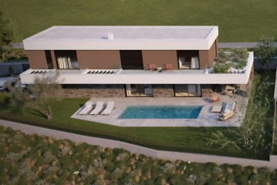 Kanfanar, moderna hiša v fazi Roh-bau